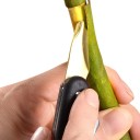 Couteau de greffage pliant avec décapant de écorce 19,5 cm Lame en acier inoxydable de 5 cm et poignée noire Couteau de jardin pour greffage 8