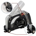 Couvercle de protection universel pour meuleuse d'angle avec aspiration de poussière Profondeur de coupe réglable Roulettes de guidage Construction transparente avec accessoires 2