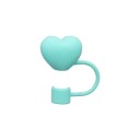 Couvercle en silicone pour paille en forme de cœur Diamètre 10 mm Protection hygiénique de la paille Fermeture stylée Couvercle réutilisable Paille de voyage 5