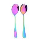 Couverts à salade en acier inoxydable Cuillère et fourchette de service Style européen Couverts de table pour salade Ensemble de service 6
