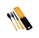 Couverts de voyage avec baguettes et étui Fourchette, cuillère et baguettes en plastique Dossier compact Pour excursion et pique-nique 2