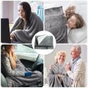 Couverture chauffante à fermeture éclair 150 x 80 cm Couverture chauffante USB grise avec 8 zones chauffantes et 3 modes de température 4