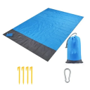 Couverture de plage 200 x 140 cm Imperméable et résistante au sable Pliable avec sac Piquets de fixation et mousqueton Couverture de voyage 2