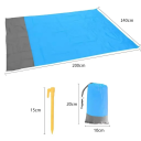 Couverture de plage 200 x 140 cm Imperméable et résistante au sable Pliable avec sac Piquets de fixation et mousqueton Couverture de voyage 5
