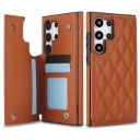 Cover til Samsung Galaxy S24 Kortlommer i bagklappen Quilted mønster PU læder materiale Mobilcover med pung 18