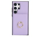 Cover til Samsung Galaxy S24+ med pengepung og rundt fingerholder Kunstlæder Kortholdere og sedler Stativ 21