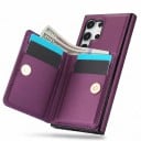 Cover til Samsung Galaxy S24+ med pengepung og rundt fingerholder Kunstlæder Kortholdere og sedler Stativ 8