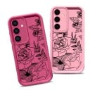 Cover til telefon Samsung Galaxy S24 FE med blomster- og rosemotiv Silikonecover til mobil Galaxy S24 FE med beskyttelse til kameraet 21