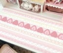 Covoare largi pentru tastatură și mouse cu motiv de căpșuni 40x80 cm cu fundițe, dantelă și dungi pentru biroul fetițelor și jocuri 3