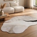 Covoare moderne cu model abstract 200 x 140 cm Formă neregulată Fund antiderapant Poliester Crem-bej Pentru living și dormitor 3