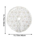 Covor de Crăciun pentru brad 40 x 40 cm Perna moale cu stele Covoraș decorativ pentru brad mic pentru decorarea interioară de iarnă și sărbători 2