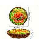 Covor de miros colorat din fetru pentru câini cu diametrul de 40 cm, jucărie interactivă pliabilă pentru hrănire lentă și antrenament olfactiv 4