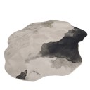 Covor modern cu model abstract 160 x 80 cm Formă neregulată Fund antiderapant Poliester Gri și negru Pentru living și dormitor 2