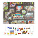 Covoraș de joacă pentru copii 83 x 57 cm Covor moale cu motiv de trafic urban și indicatoare rutiere Covoraș de cățărat Parcare 1