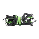 Crampons 14 dents 1 paire Longues dents avant 40 mm Acier au manganèse Système de fixation par sangle Longueur réglable Vert Pour glace et pentes 2