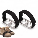 Crampons antidérapants pour chaussures avec pointes métalliques 10 x 5,2 cm Crampons sous le milieu du pied avec sangle en velcro 1 paire 9