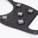 Crampons antideslizantes para calçado 8 pontas Tamanho M EU 34–40 Capas de borracha com pontas metálicas Pretas 1 par para caminhar sobre gelo e neve 8