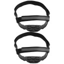 Crampons antideslizantes para calçado com 7 pontas de aço Base de silicone com faixa refletora Tamanho EU 36–44 Pretos 1 par para gelo e neve 1