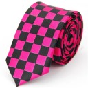 Cravată subțire colorată în carouri 145 x 5 cm Cravată elegantă unisex Cravată modernă cu model Accesoriu de modă pentru bărbați și femei pentru evenimente formale și informale 4