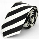 Cravată subțire colorată în dungi 145 x 5 cm Cravată unisex elegantă Cravată îngustă elegantă Accesoriu modern pentru bărbați și femei pentru evenimente sociale și de serviciu 1