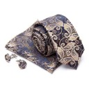 Cravate pour homme, pochette et boutons de manchette 2