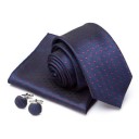 Cravate pour homme, pochette et boutons de manchette 4
