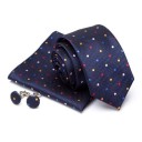Cravate pour homme, pochette et boutons de manchette 5