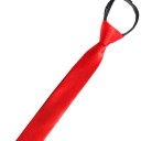 Cravatta da uomo a tinta unita stretta 48 x 5 cm Cravatta preannodata con elastico Cravatta elegante per adulti Accessorio formale 2