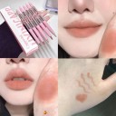 Crayon à lèvres longue tenue avec pinceau 2 en 1 Rouge à lèvres mat et crayon à contour des lèvres Maquillage waterproof 4