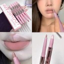 Crayon à lèvres longue tenue avec pinceau 2 en 1 Rouge à lèvres mat et crayon à contour des lèvres Maquillage waterproof 5