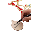 Creatieve set van 10 houten kerstballen 8 x 8 cm Lege schijven om te schilderen Hangdecoraties voor de kerstboom 6