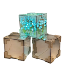 Creative DIY Illuminated Transparent Cube 20 Tulips LED Lights Small Night Lamp Decorative Sea Cube Gift for Girl and Woman 6