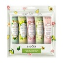 Crème hydratante pour les mains 30 g Ensemble de 5 pcs Crème nourrissante parfumée contre le dessèchement Avocat Rose Camomille Sakura Huiles 3