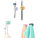 Crochet de salle de bain en silicone, support pour brosse à dents et rasoir, crochet de rangement mural adhésif, organiseur pour rasoir 11