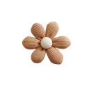 Crochet mural floral autocollant 8 cm bois et tissu design décoratif pour suspendre des vêtements et des accessoires dans l'intérieur 3