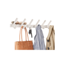 Crochet mural pour vêtements avec 6 crochets 55 × 3,5 × 8 cm en aluminium pour suspendre des vestes, sacs et accessoires à la maison 3