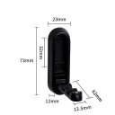 Crochet pliable pour vêtements 73x23mm en alliage d'aluminium noir pour salle de bain de caravane de camping-car accessoire pratique intérieur 2