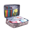 Crochet Set with Yarn and Accessories Soft Grip Hooks Silver Hooks Needles Pins Rose Print Case 1