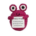 Crocheted Frog with a Positive Message Handmade Frog with a Luck Inscription Decoration for Joy Gift for Mental Wellbeing 1