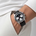 Cronógrafo mecânico masculino de luxo com corda manual, taquímetro e indicador de 24 horas, caixa de 38 mm, aço 316L, vidro de safira 3