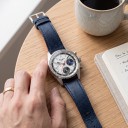 Cronografo meccanico da uomo di lusso Carica manuale Tachimetro e indicatore 24 ore Cassa 38 mm Acciaio 316L Vetro zaffiro Cinturino in pelle 8