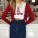 Crop top blanc pour femmes avec imprimé A1309 2