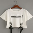 Crop top blanc pour femmes avec lacets 3