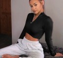 Crop top för kvinnor med dragkedja B82 3