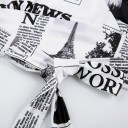 Crop top för kvinnor med tidningsmotiv 5