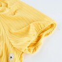 Crop top giallo da donna con fiori 3