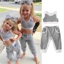 Crop top i spodnie dziewczęce L1375 1