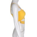 Crop top jaune pour femme avec imprimé 4