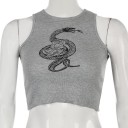 Crop top med slangeprint til kvinder 4