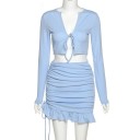 Crop top och kjol för kvinnor B888 7